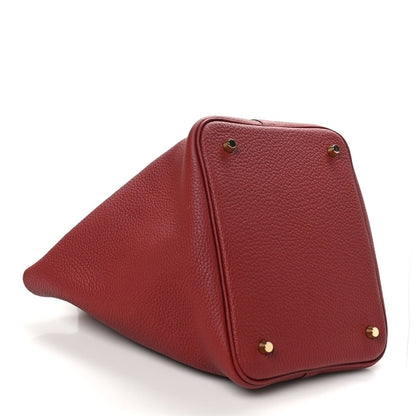 Taurillon Clemence Picotin Lock 22 MM Tote Rouge H - NEESTRA