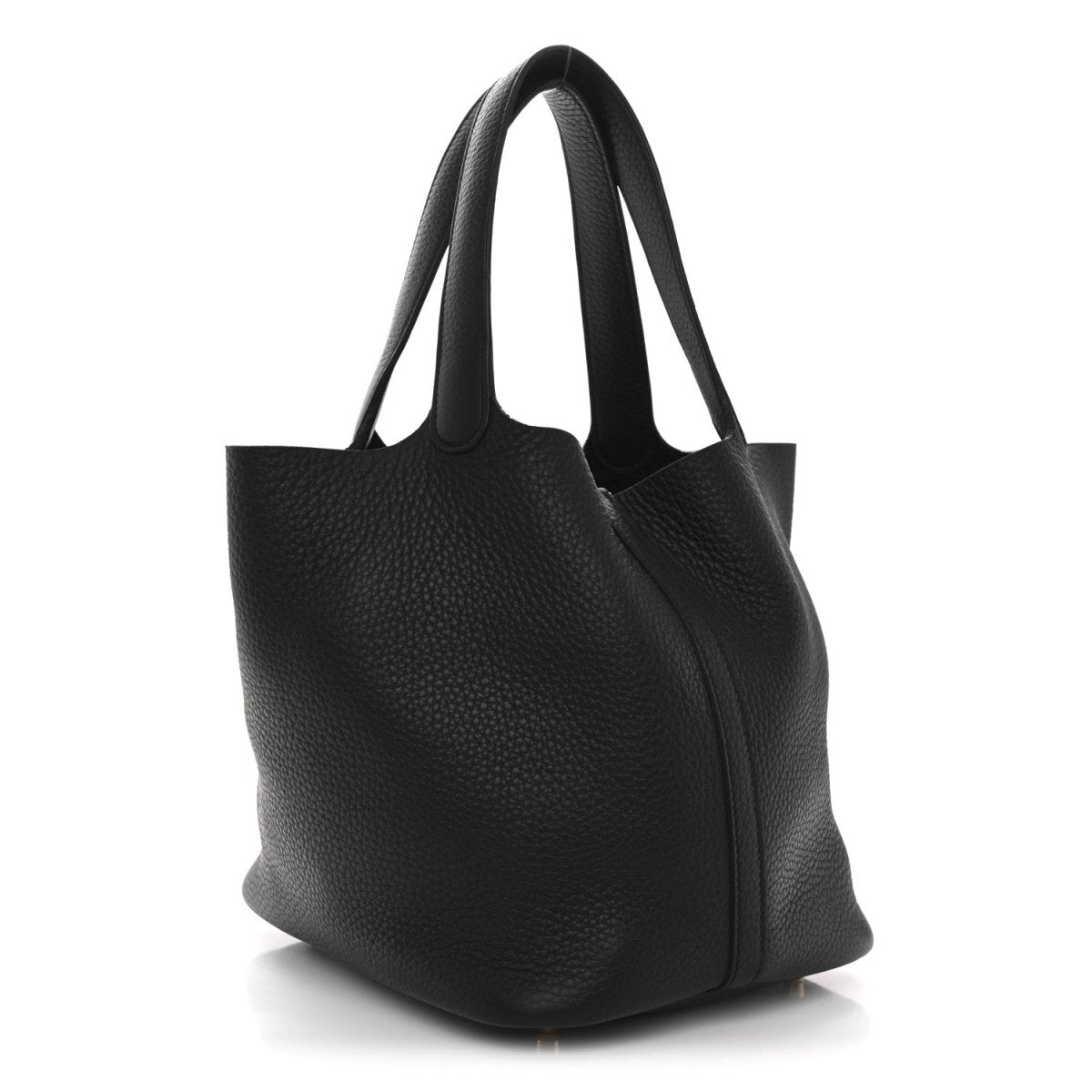 Taurillon Clemence Picotin Lock Tote Bag Calfskin Leather 22mm Black - NEESTRA