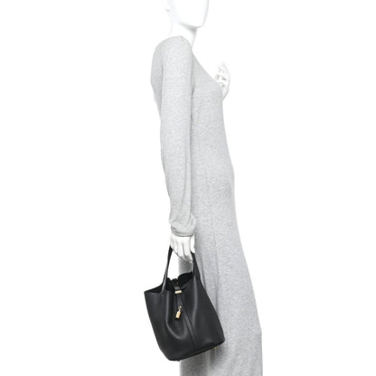 Taurillon Clemence Picotin Lock Tote Bag Calfskin Leather 22mm Black - NEESTRA