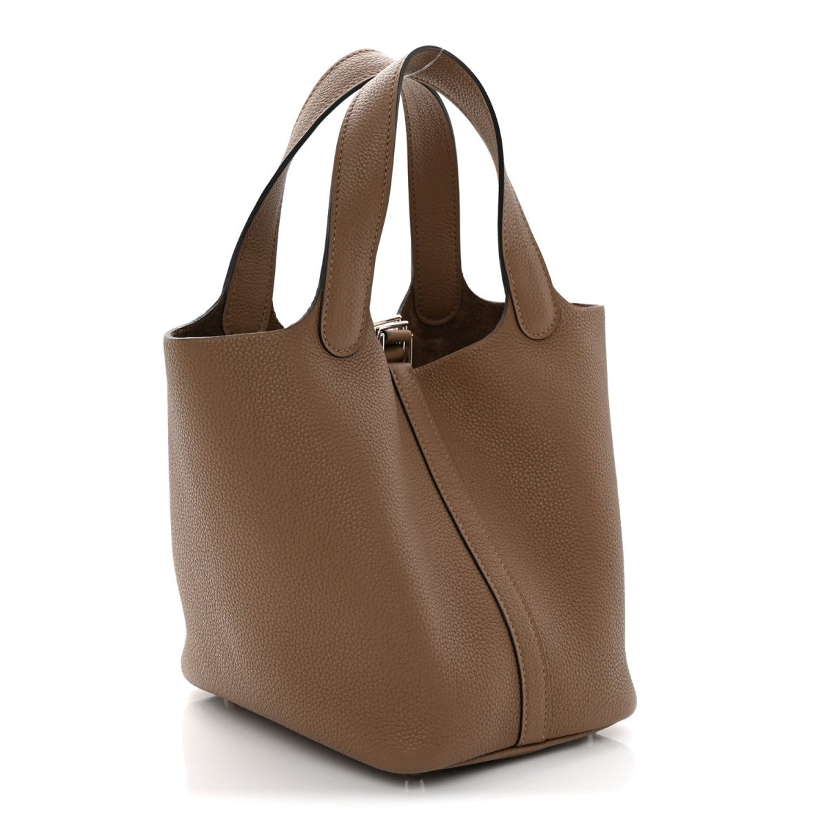 Taurillon Maurice Picotin Lock 18 PM Bucket Bag Beige - NEESTRA